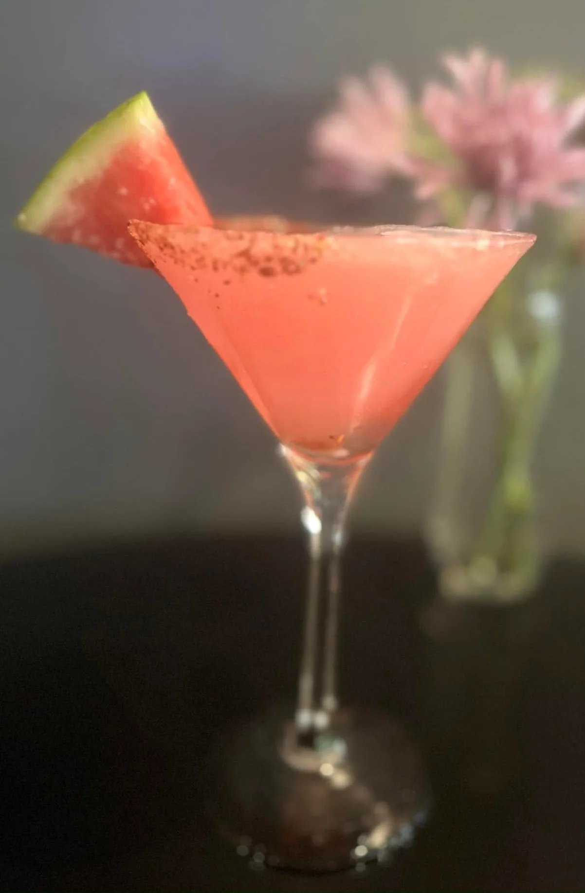 Refreshing watermelon cocktail garnished with lime