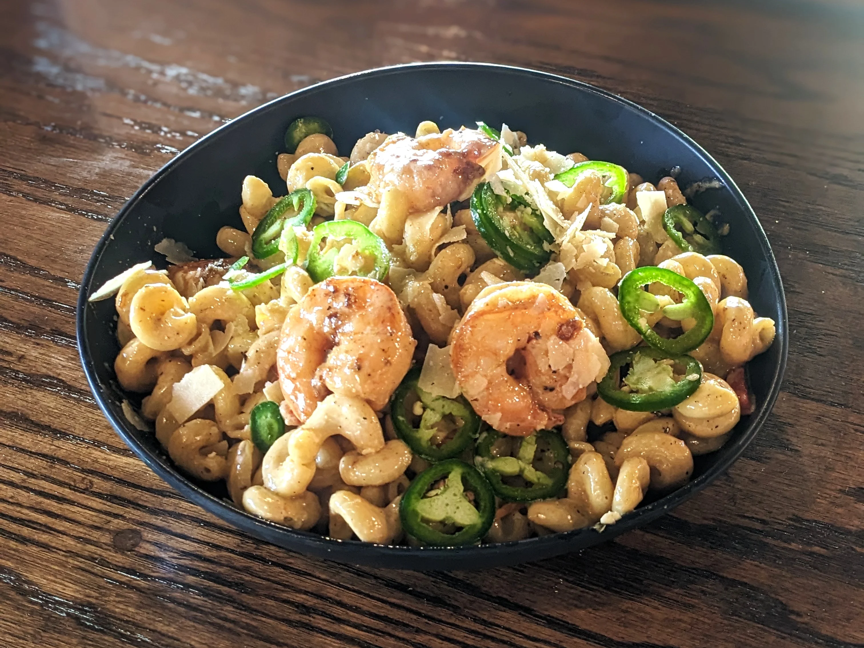 Cajun Shrimp Pasta with jalapenos