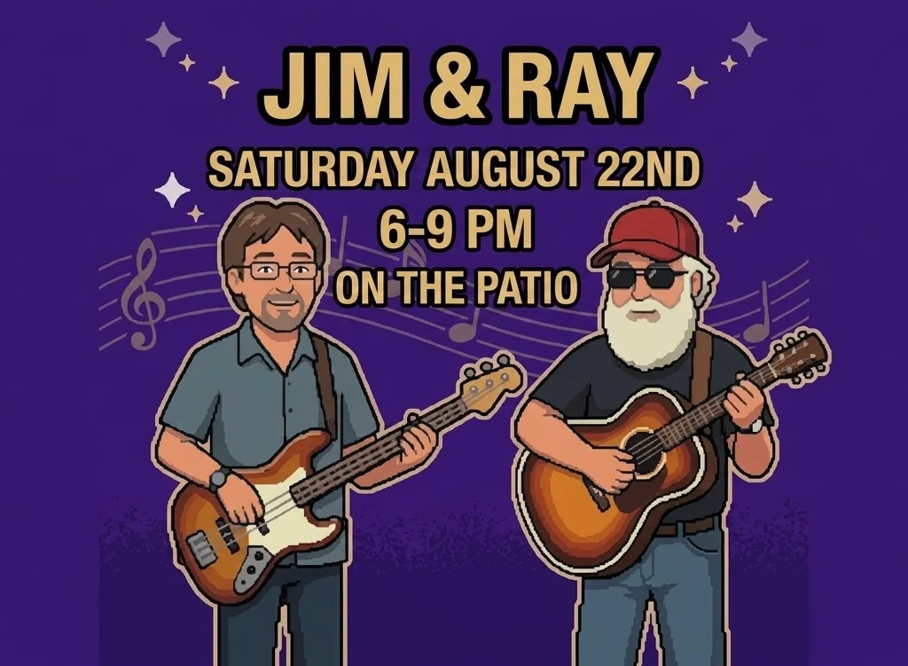 Illustration of a guitar and vocal duo named 'Copy That' performing.