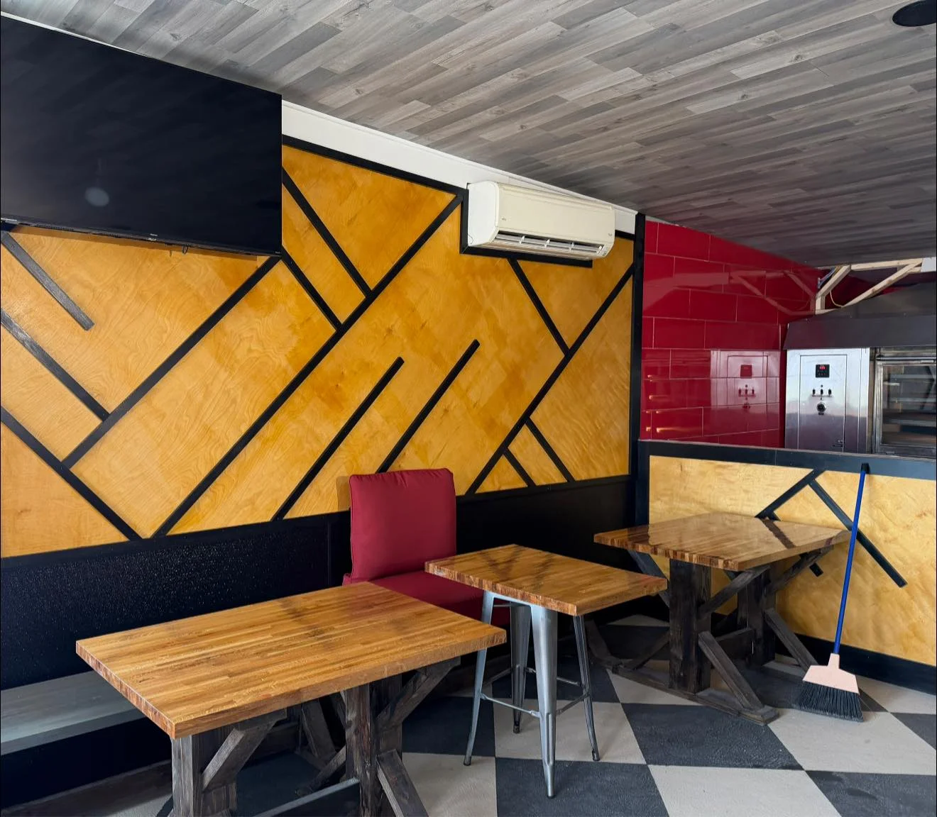 Delicious gourmet burger with fresh toppings on a wooden table