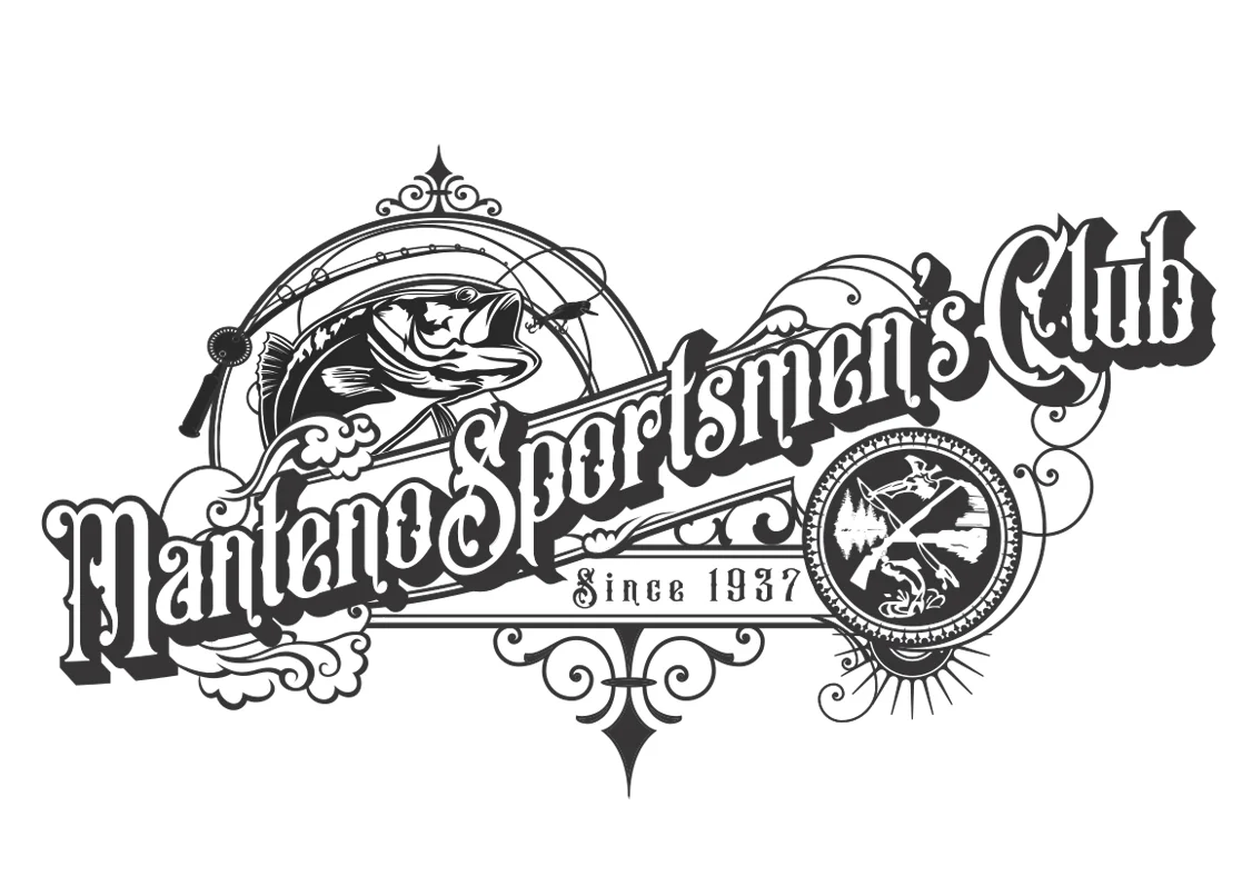 Logo of Manteno Sportsmen's Club featuring fishing and outdoor themes