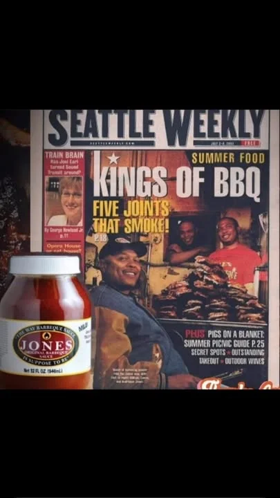 Seattle Weekly cover featuring BBQ highlights and Jones Barbecue Sauce