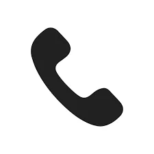 Classic telephone icon in black and white design