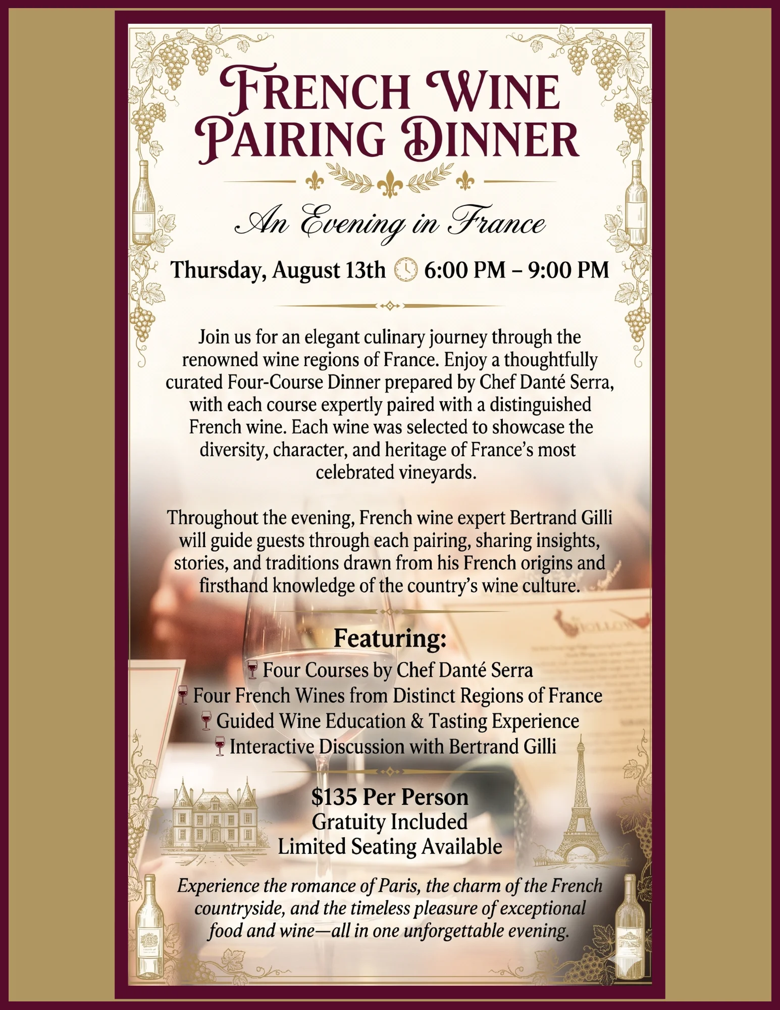 Penelope Bourbon Pairing Dinner