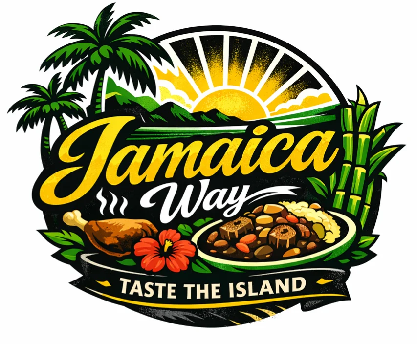 Logo of Jamaica Way restaurant featuring vibrant colors and tropical design.