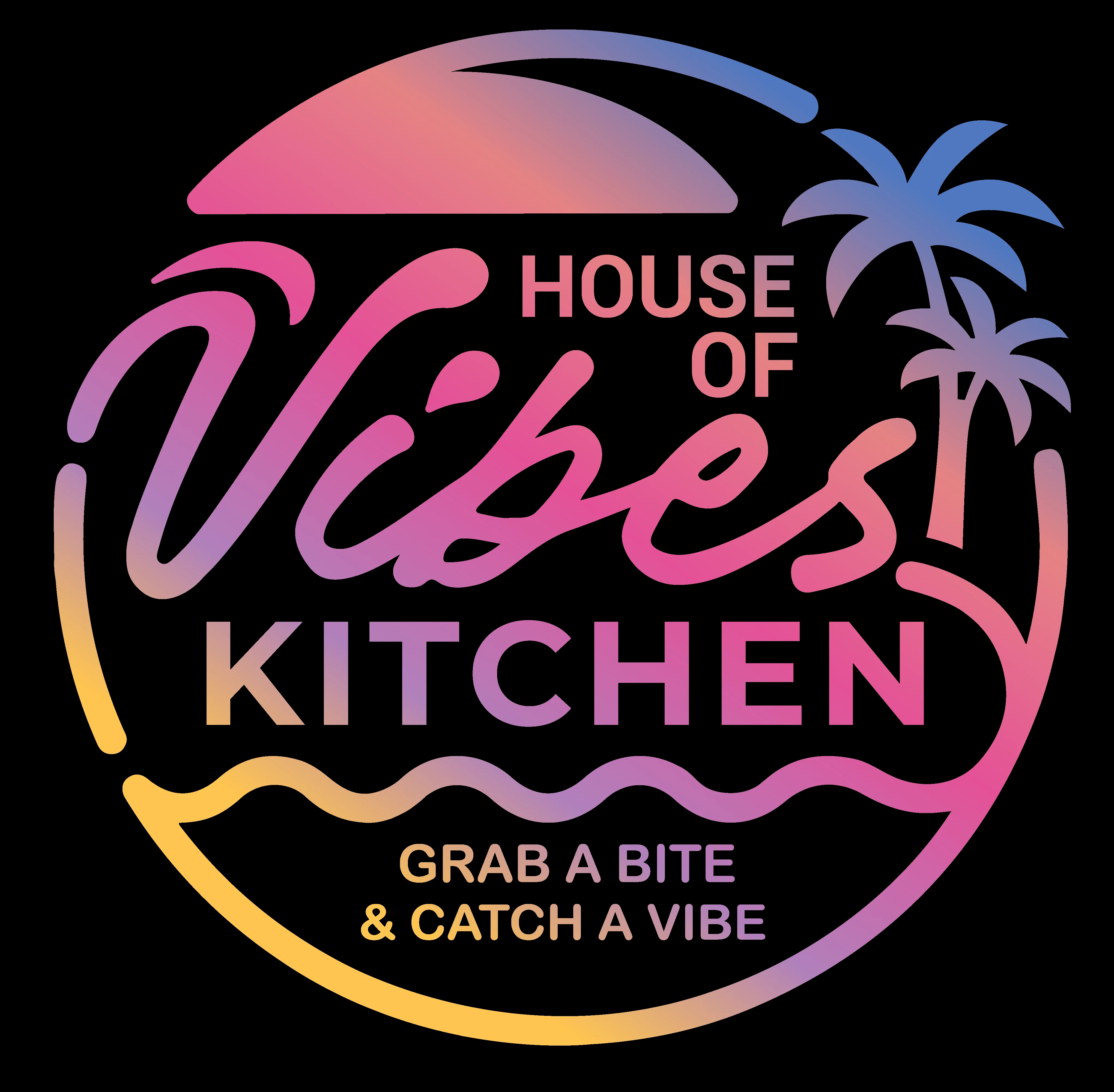 A menu for 'House of Vibes Kitchen' detailing various loaded fries, mac and cheese, and meal options with prices.