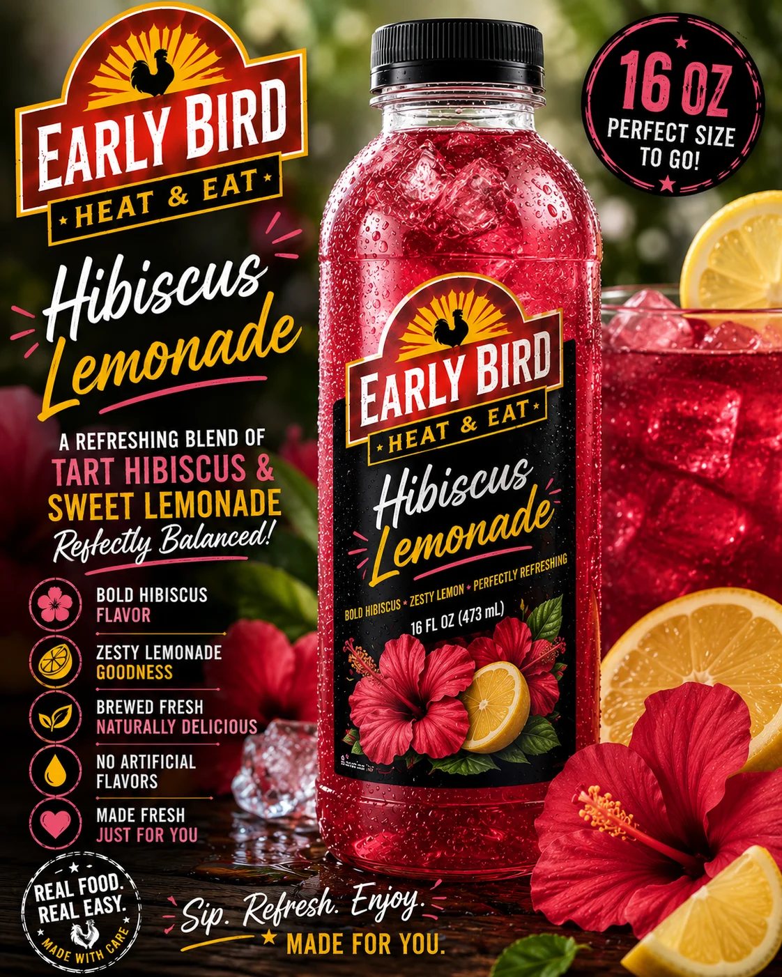 16oz Hibiscus Lemonade