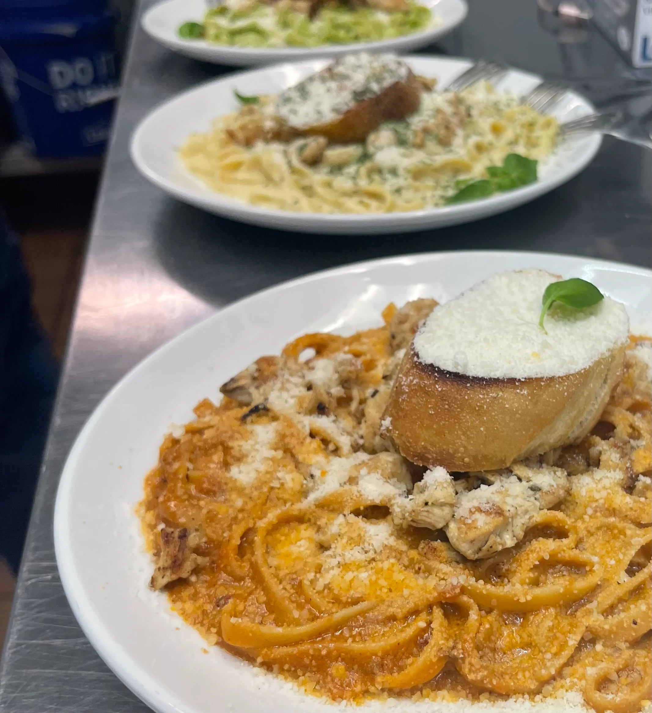 Ceamy Chipotle Pasta, Alfredo Pasta, Salsa Verde Poblano Pasta