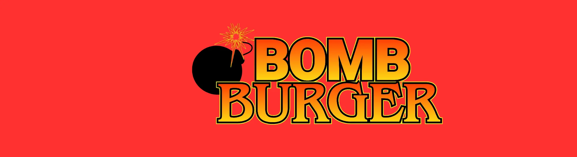 Logo of Bomb Burger restaurant with bold typography