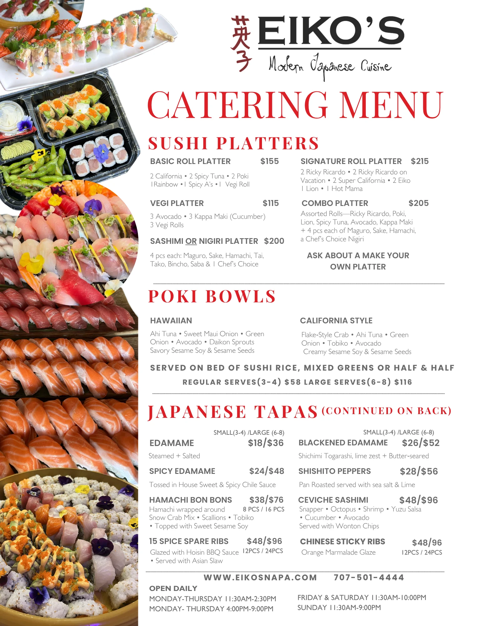 Japanese sushi catering platter with assorted rolls and nigiri