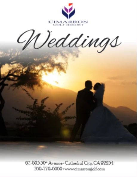 Couple silhouetted against sunset for wedding at Cimarron Golf Resort