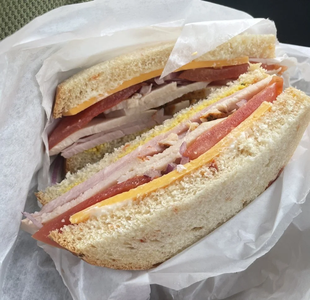 Classic deli sandwich with turkey and cheese