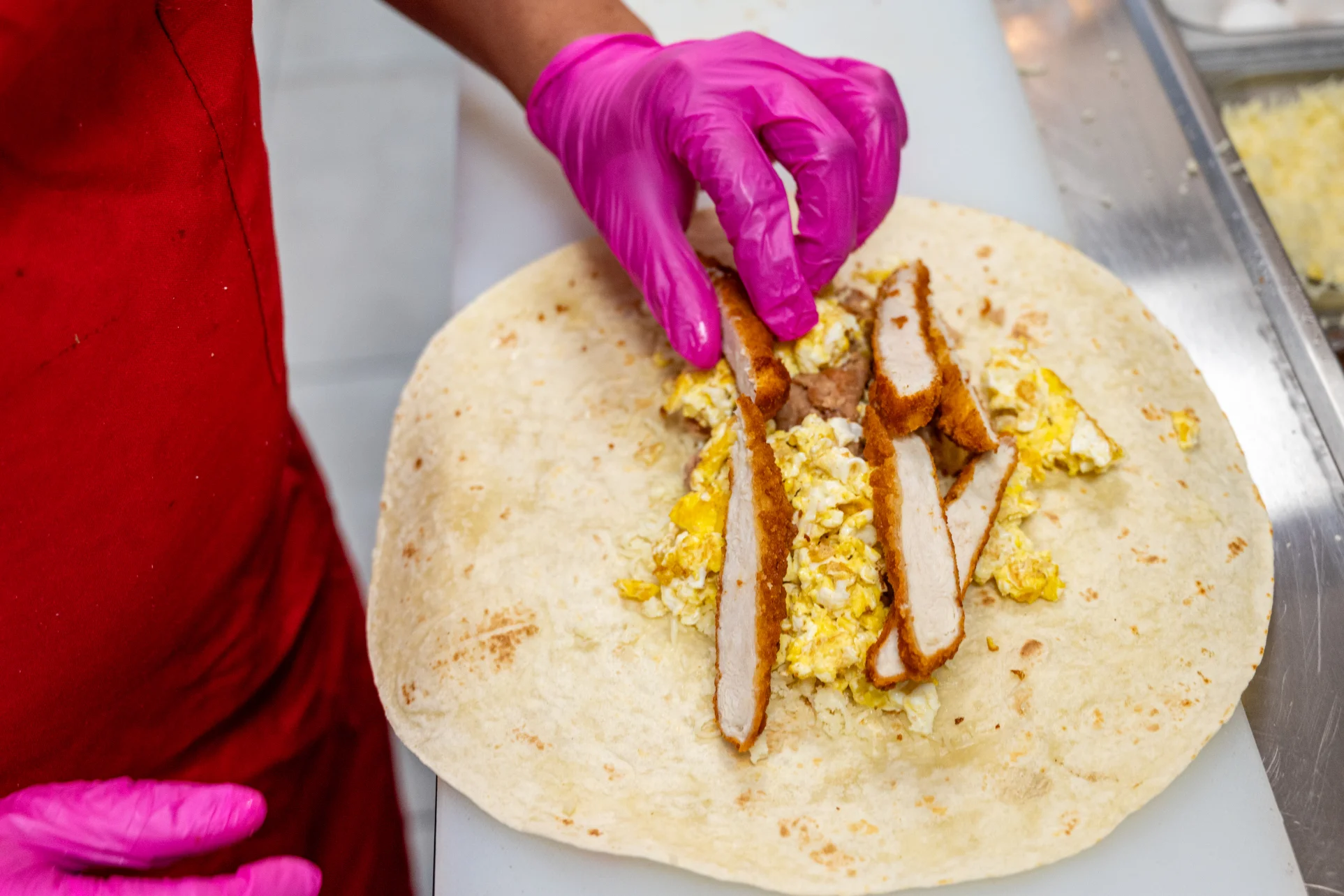 A restaurant chef preparing a dish