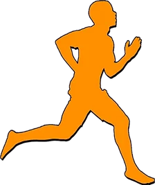 Silhouette of a person running in an athletic pose
