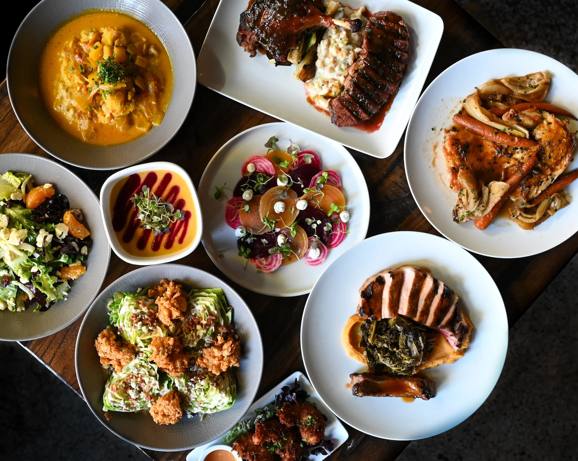 Southern-style feast with assorted dishes