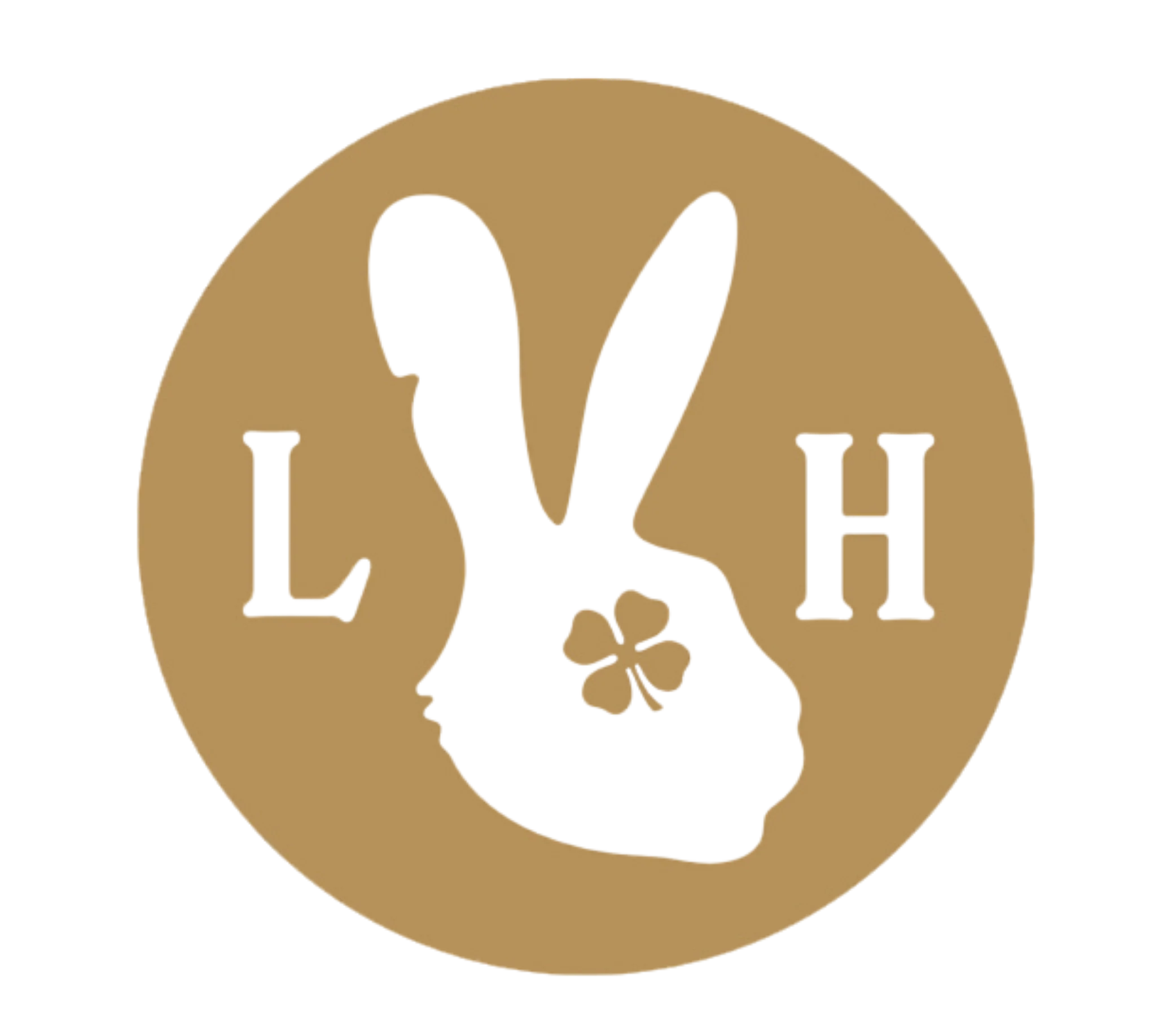 Logo design featuring a hand with a peace sign and a clover