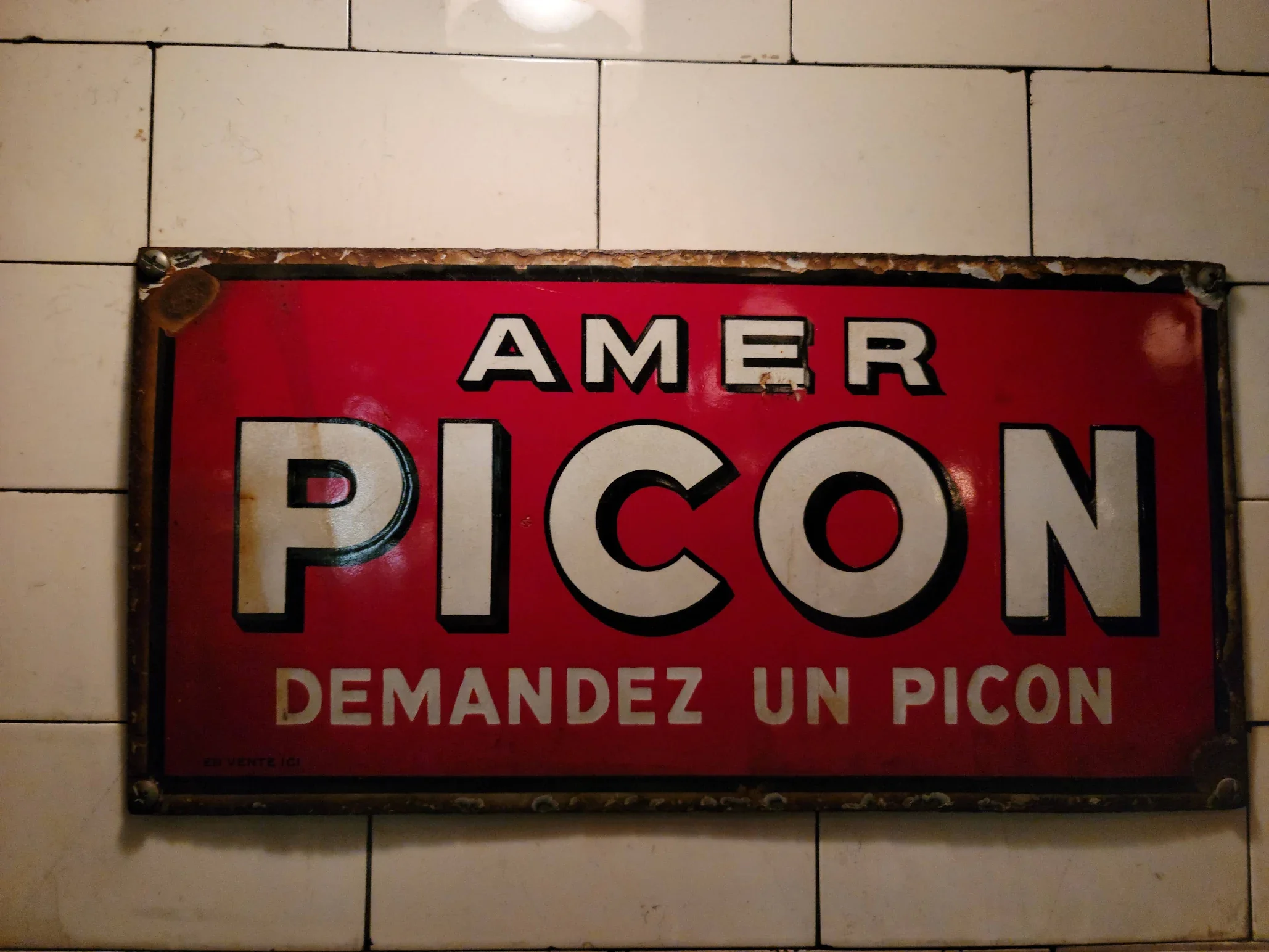 Vintage signage for Amer Picon, a French aperitif brand