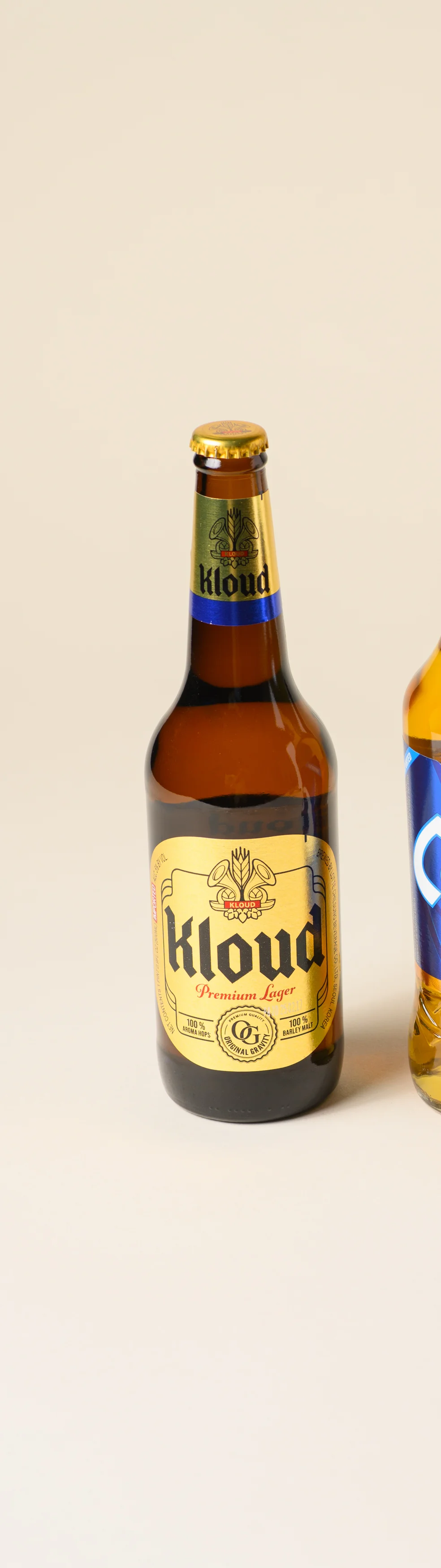 Selection of Korean and Asian beers in bottles