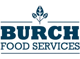Burch Food Services logo with leaf design