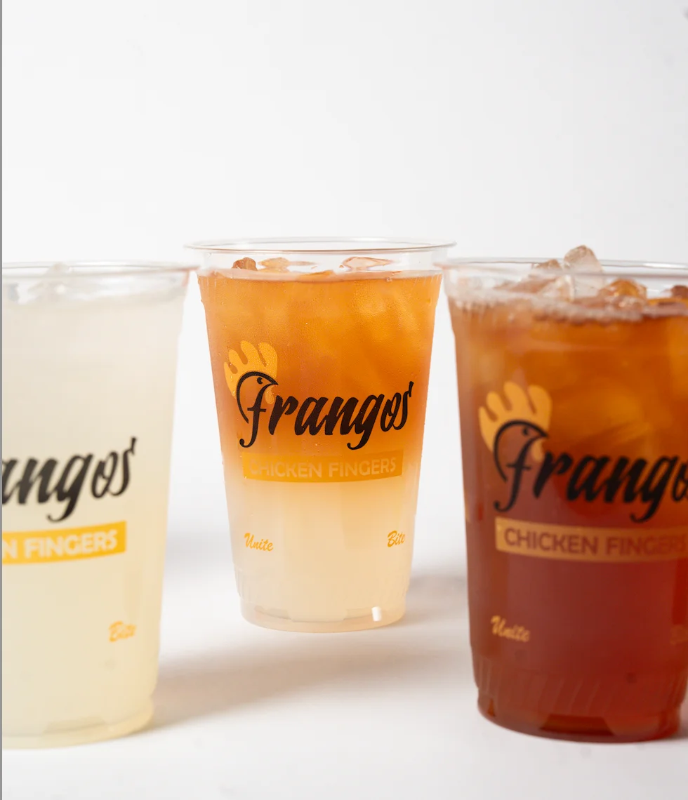Refreshing iced beverages from Frangos Chicken Fingers
