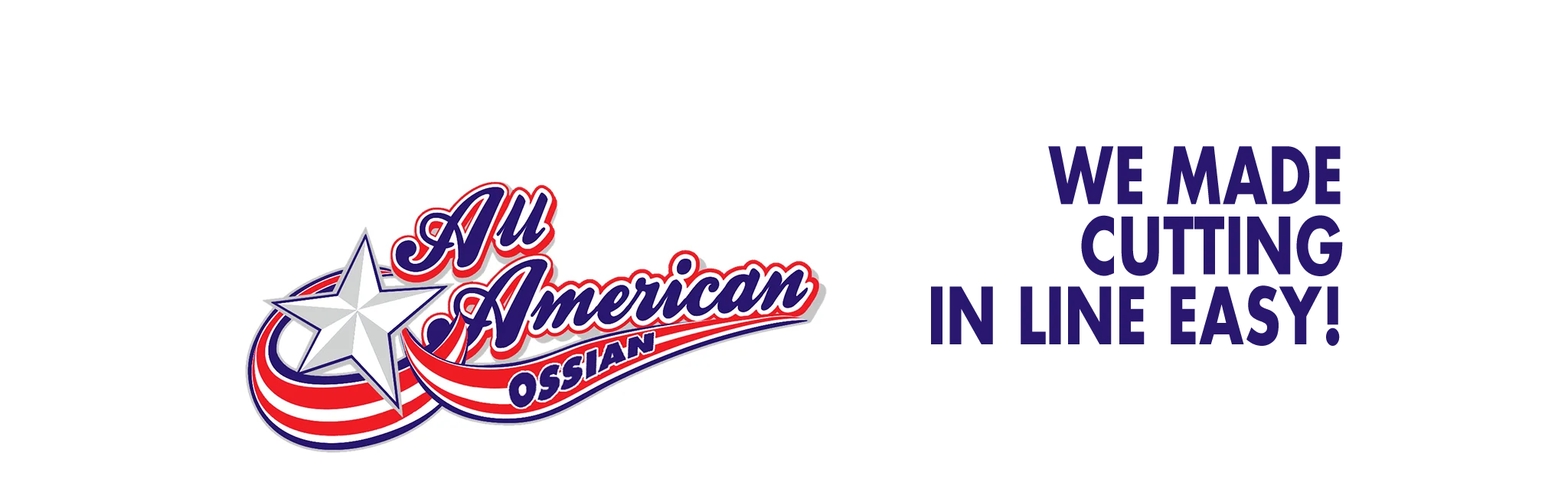 Logo of Au American restaurant promoting easy line cutting