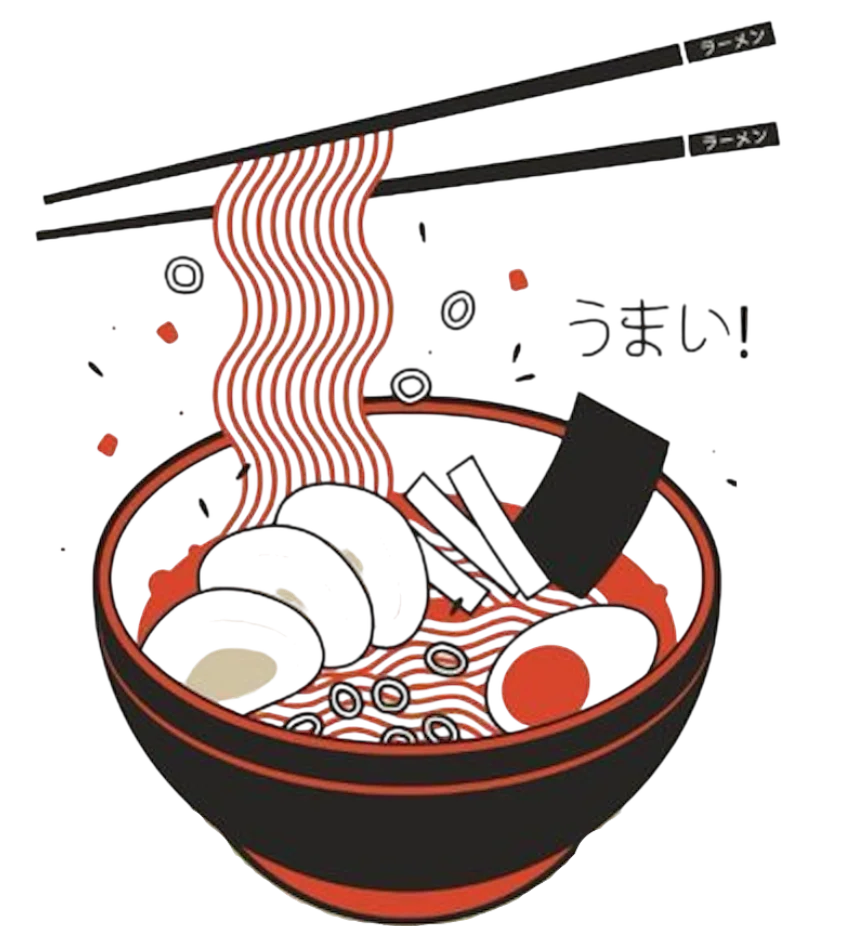 Japanese ramen bowl with noodles and toppings