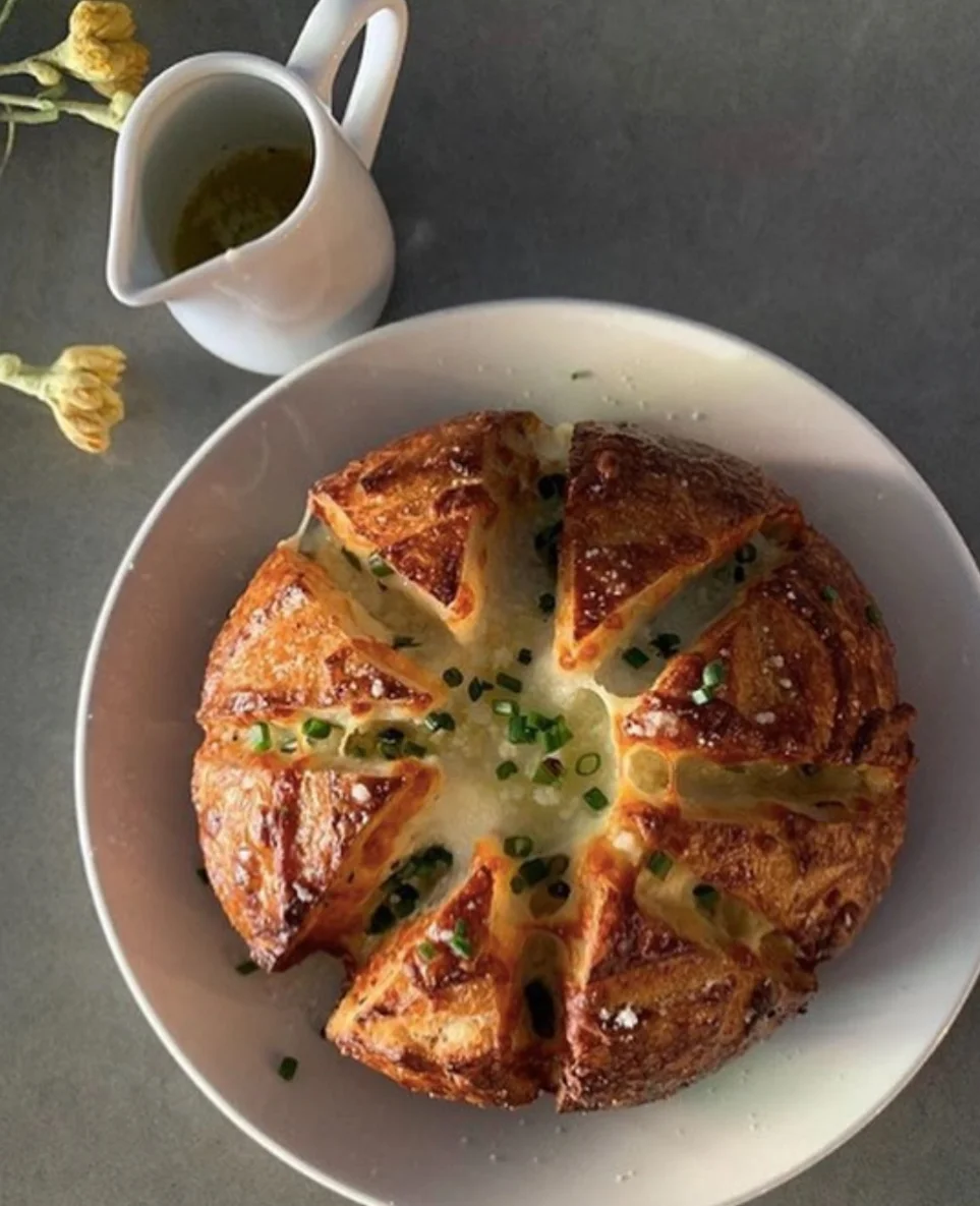 Savory cheese pull-apart bread with chives