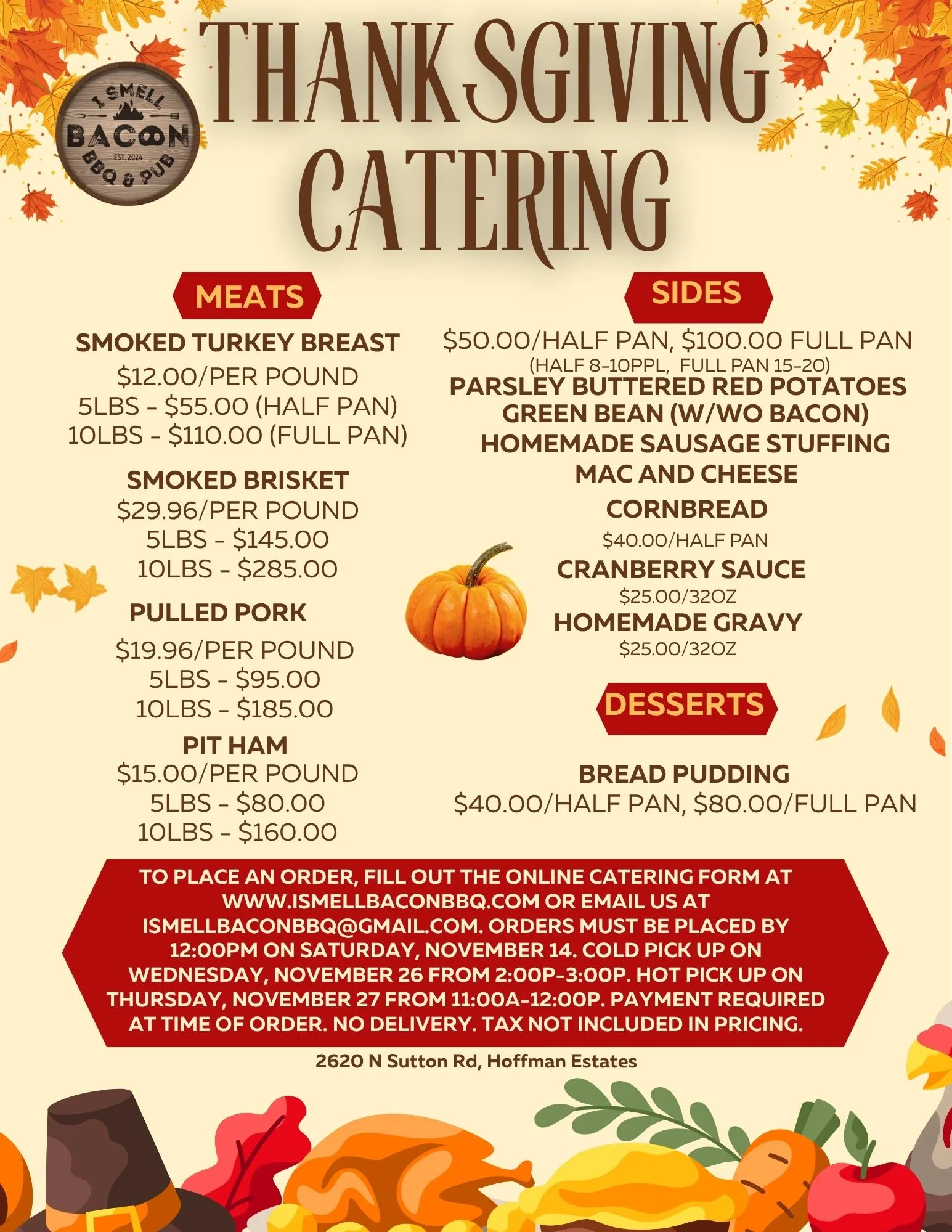 Brunch menu featuring Southern-style dishes and bottomless mimosas