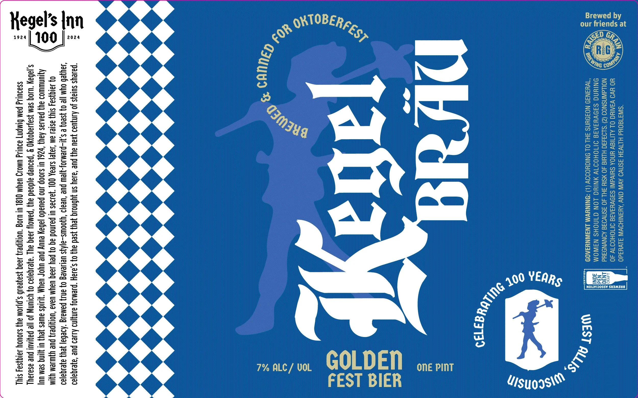 Kegel's Inn Oktoberfest beer label celebrating 100 years