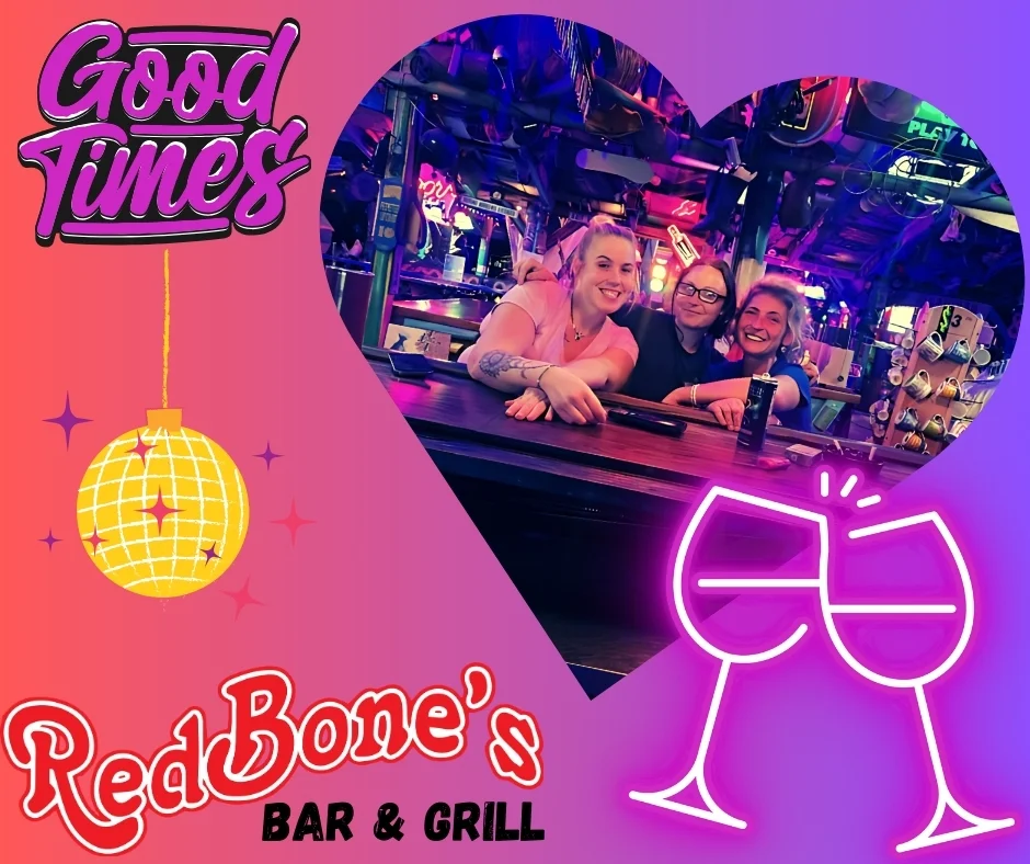 Bartenders enjoying a fun moment at RedBone's Bar & Grill