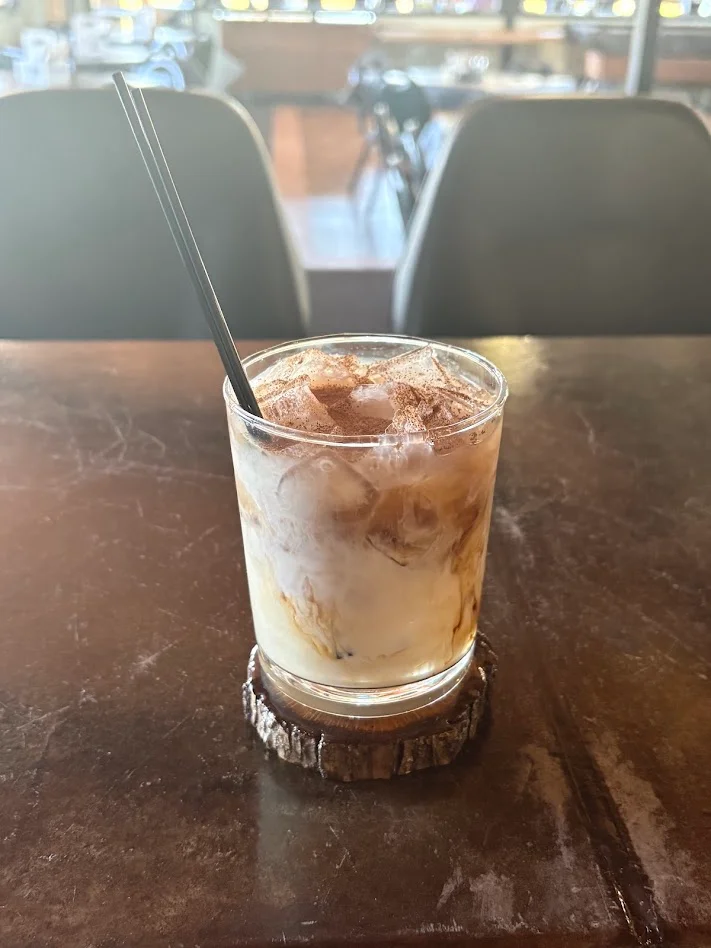 pumpkin spice white Russian in a rocks glass  