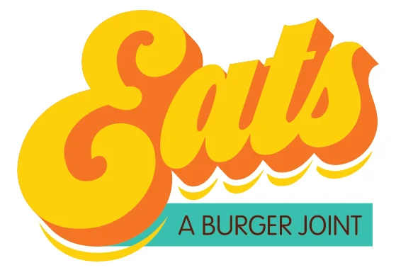 Colorful logo for Eats, a vibrant burger joint