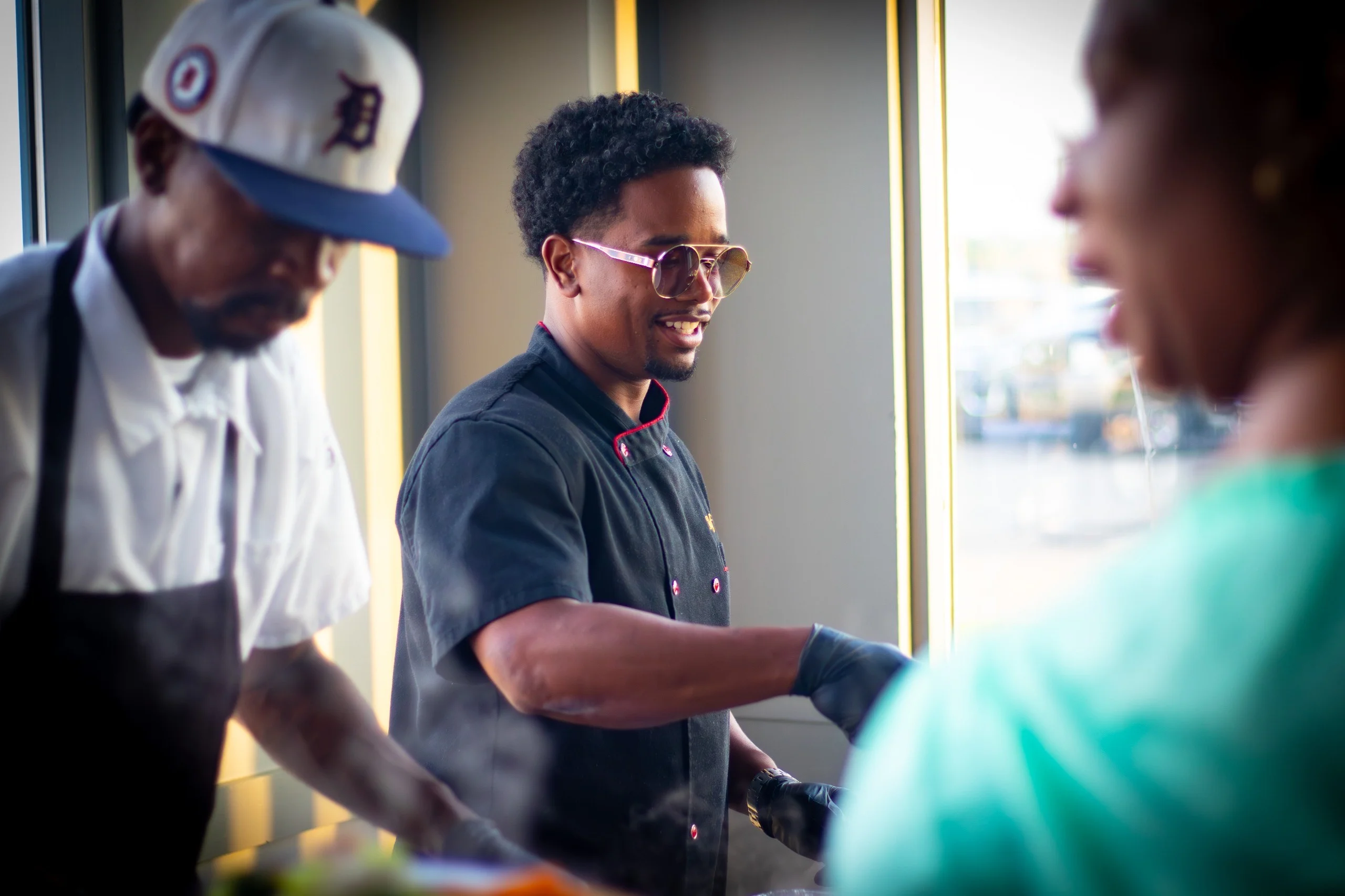 A restaurant chef preparing a dish
