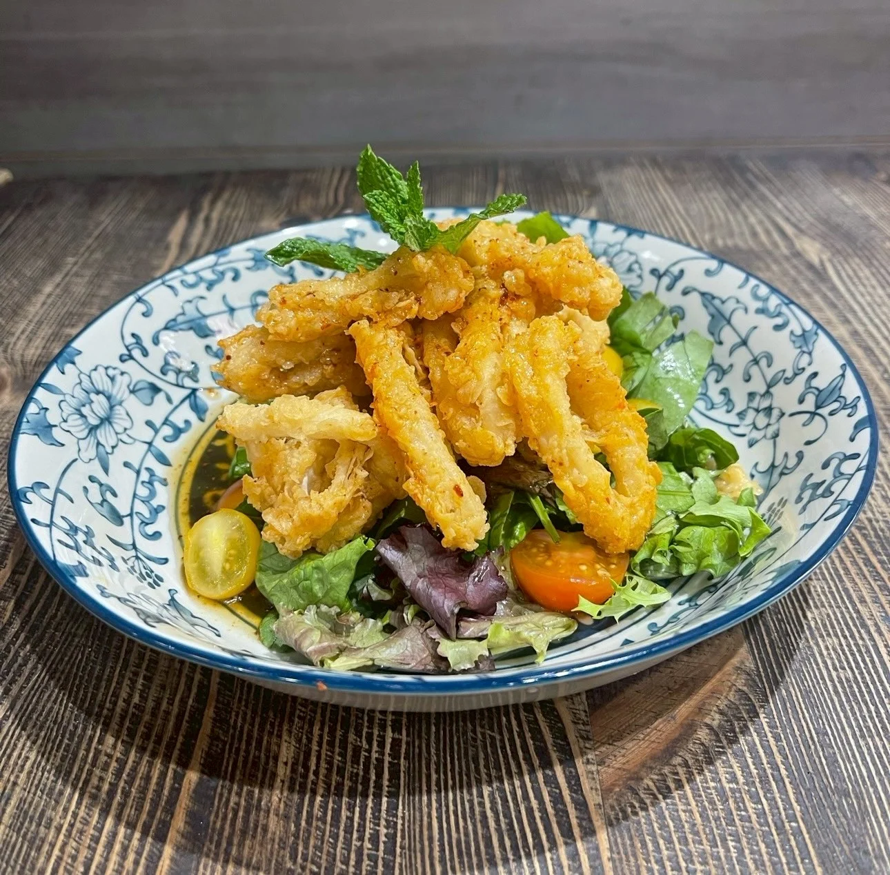 Crispy Vietnamese fried squid salad