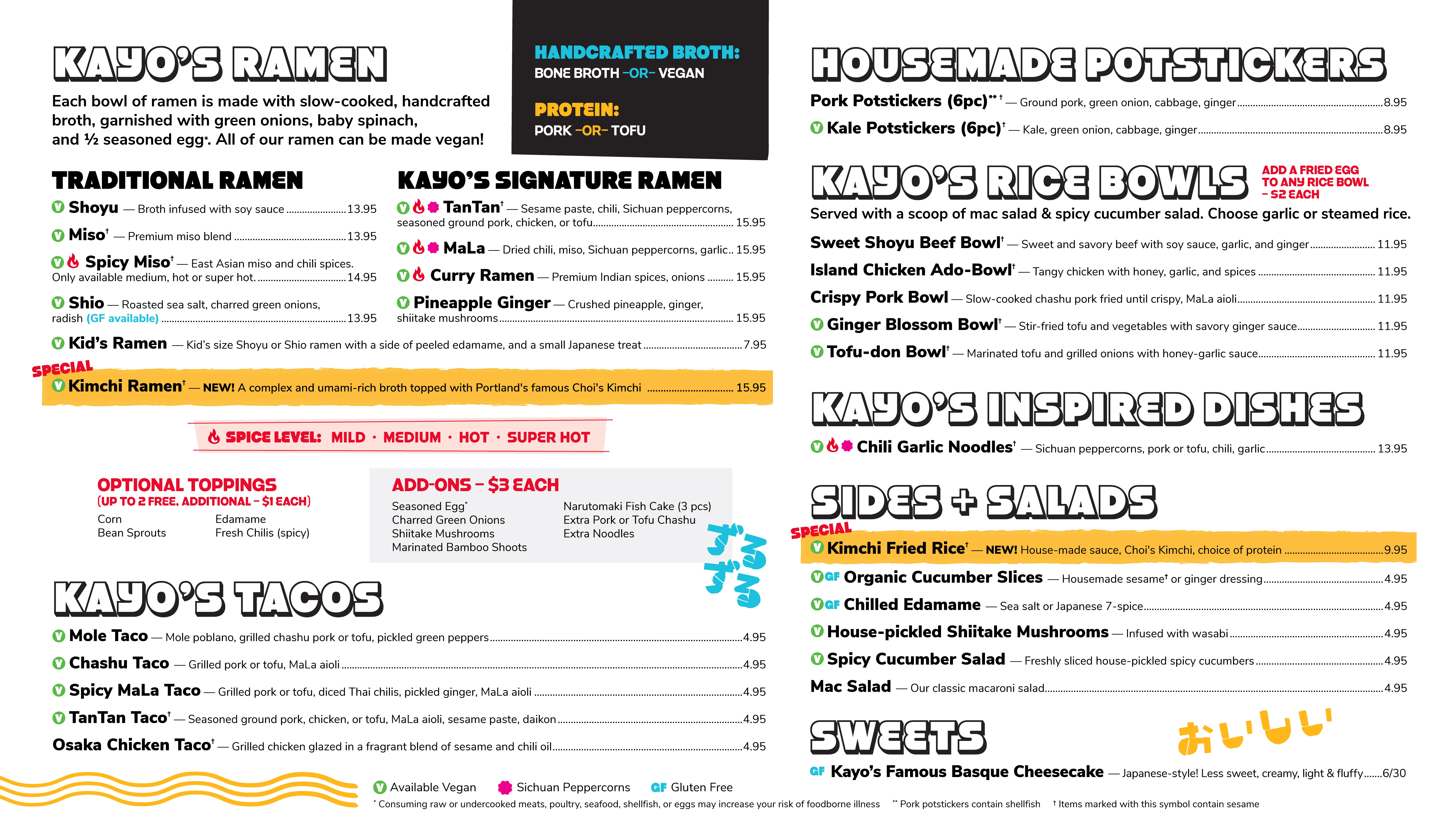 Screenshot of a restaurant menu showcasing various dishes and prices.