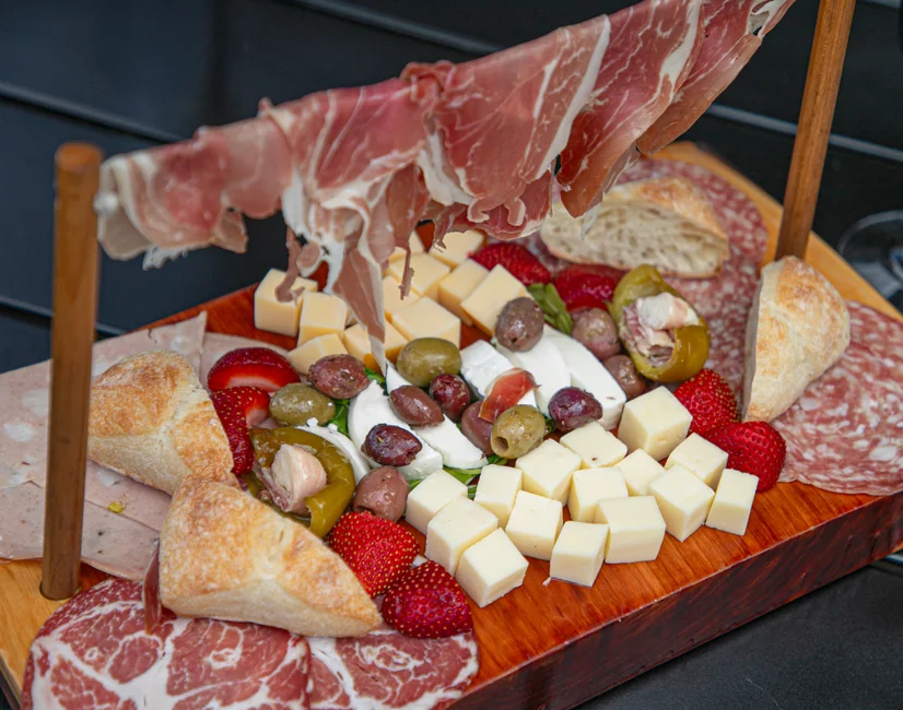 Italian antipasto platter with cured meats and cheeses