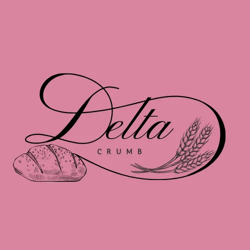 A stylized logo featuring a loaf of bread and wheat beneath the word 'Delta' in elegant script.