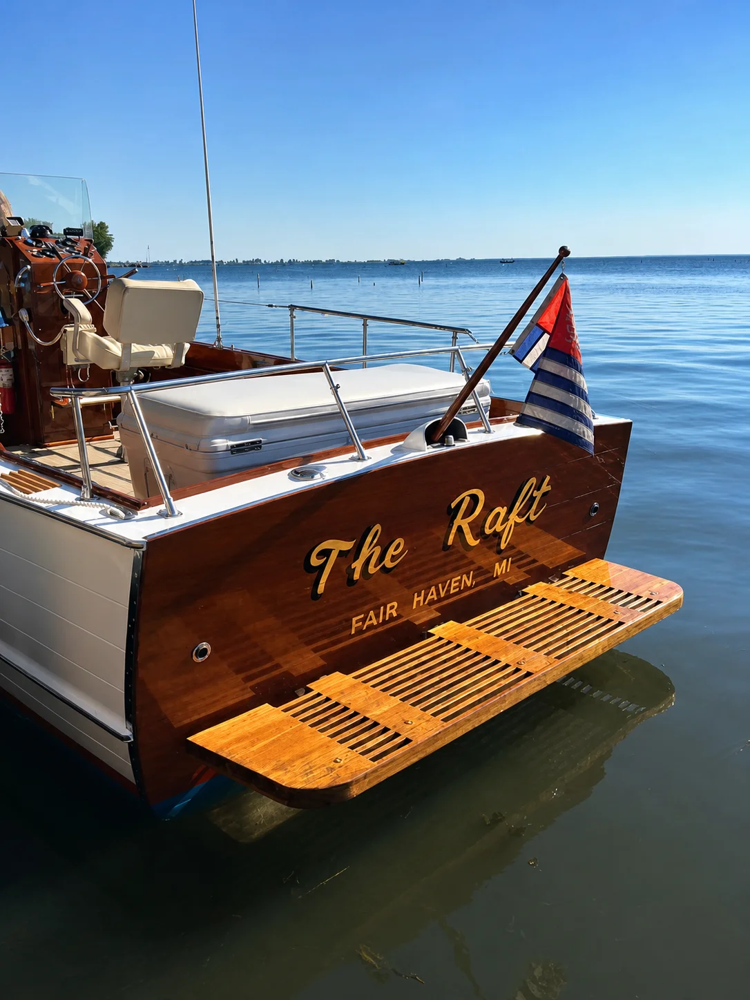 The Raft boat on the waterfront in Fair Haven, Michigan
