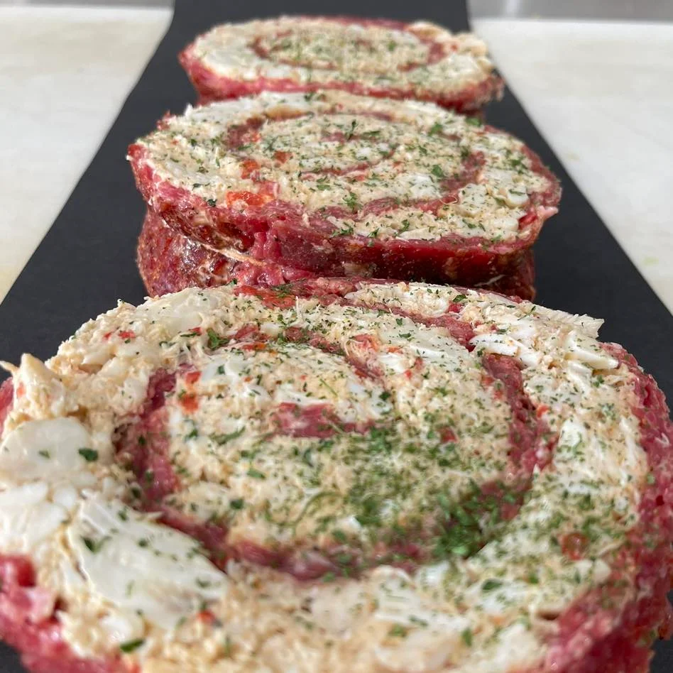Italian meat roll with creamy filling and herbs