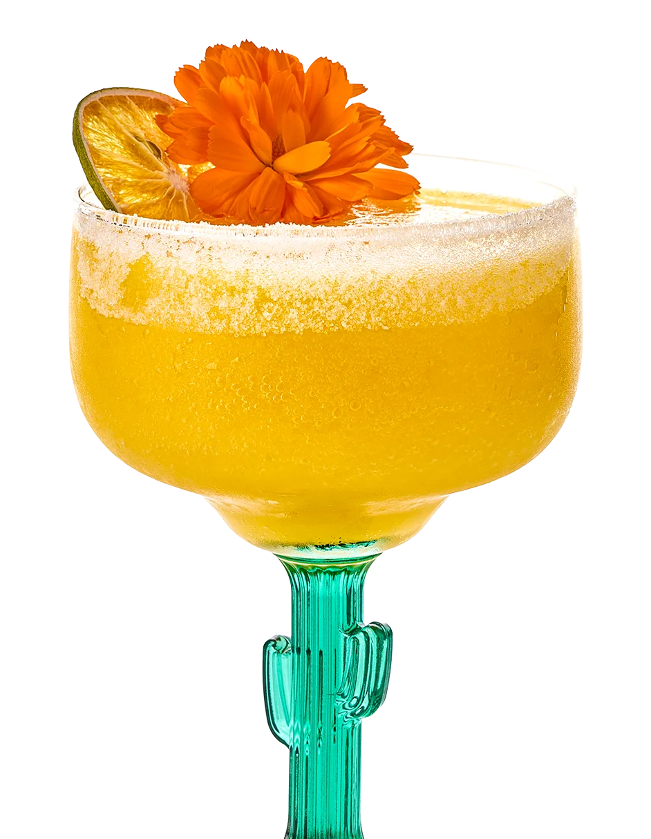 Signature Mexican cocktail with citrus garnish at Catrina Querida in Doral