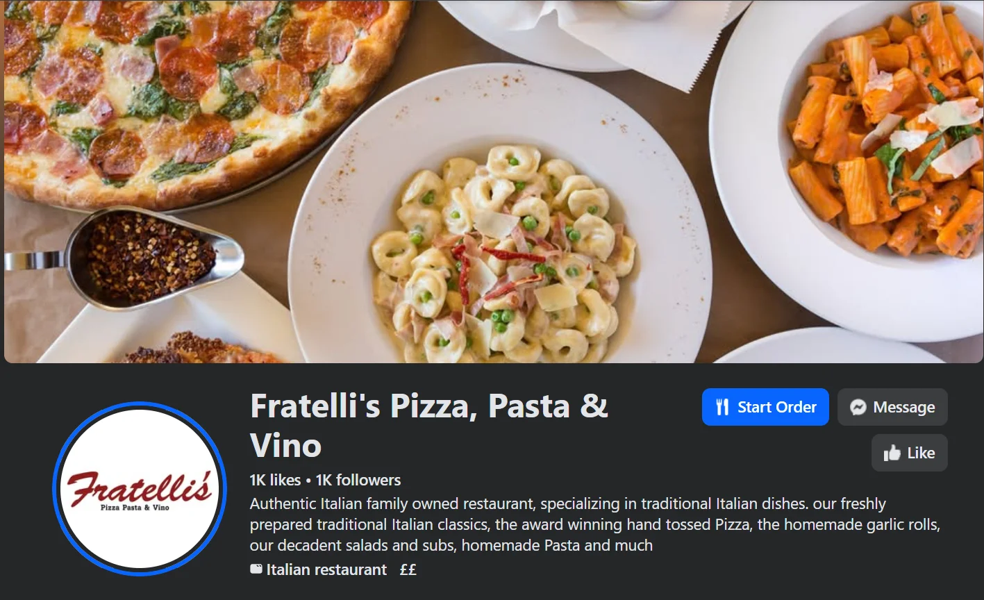 Fratelli's pizza facebook page image