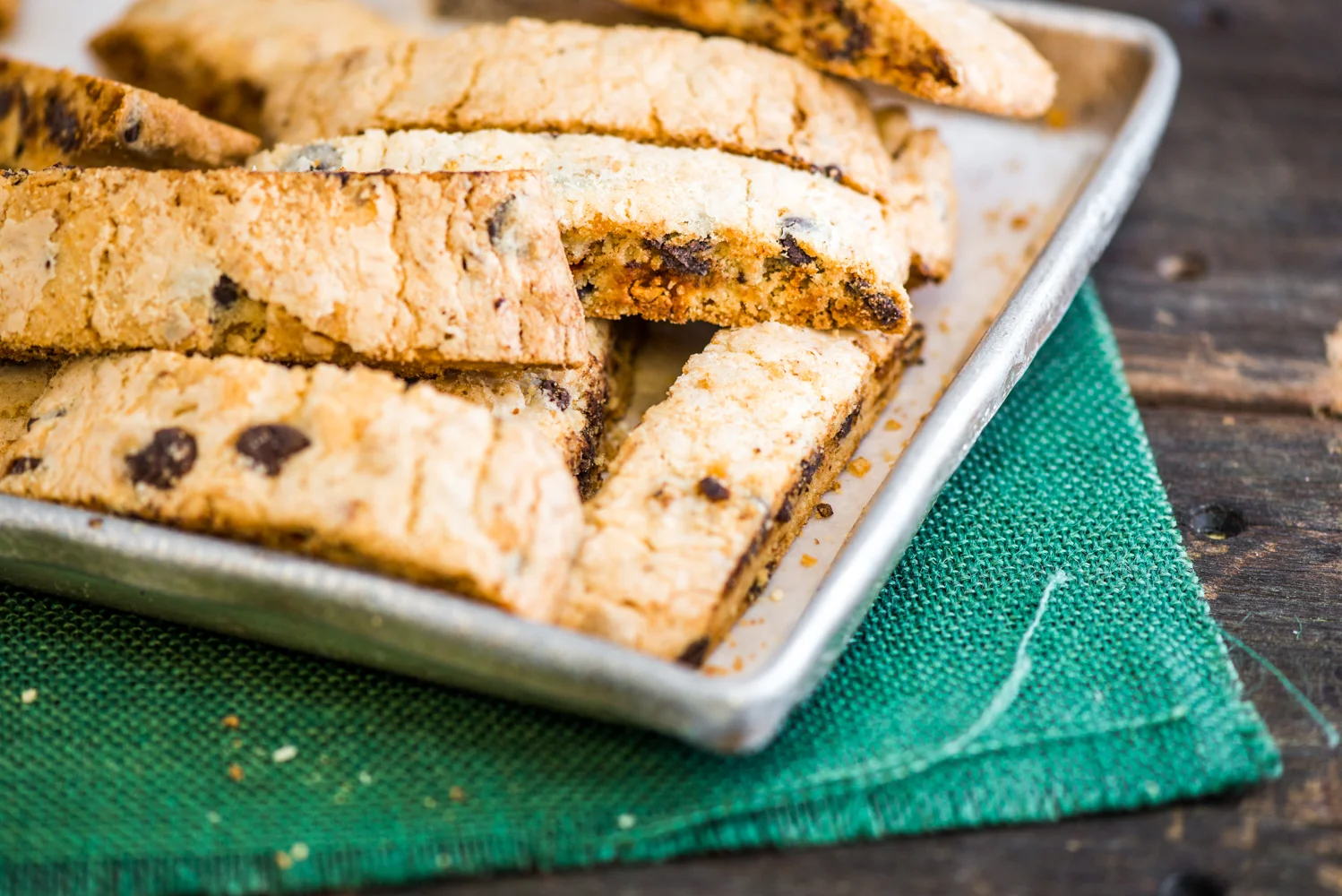 Italian biscotti cookies on a baking tray