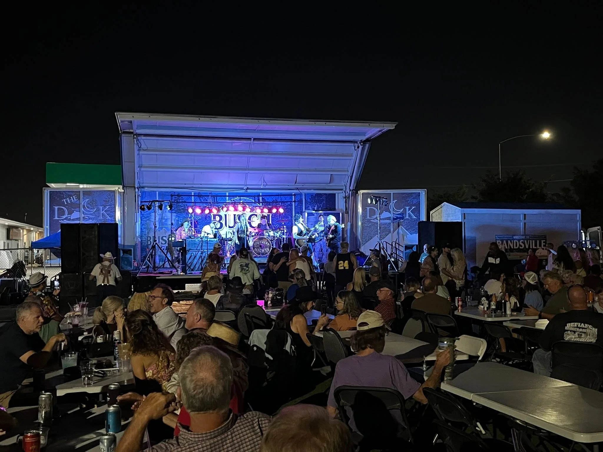 Live music performance at an outdoor restaurant event