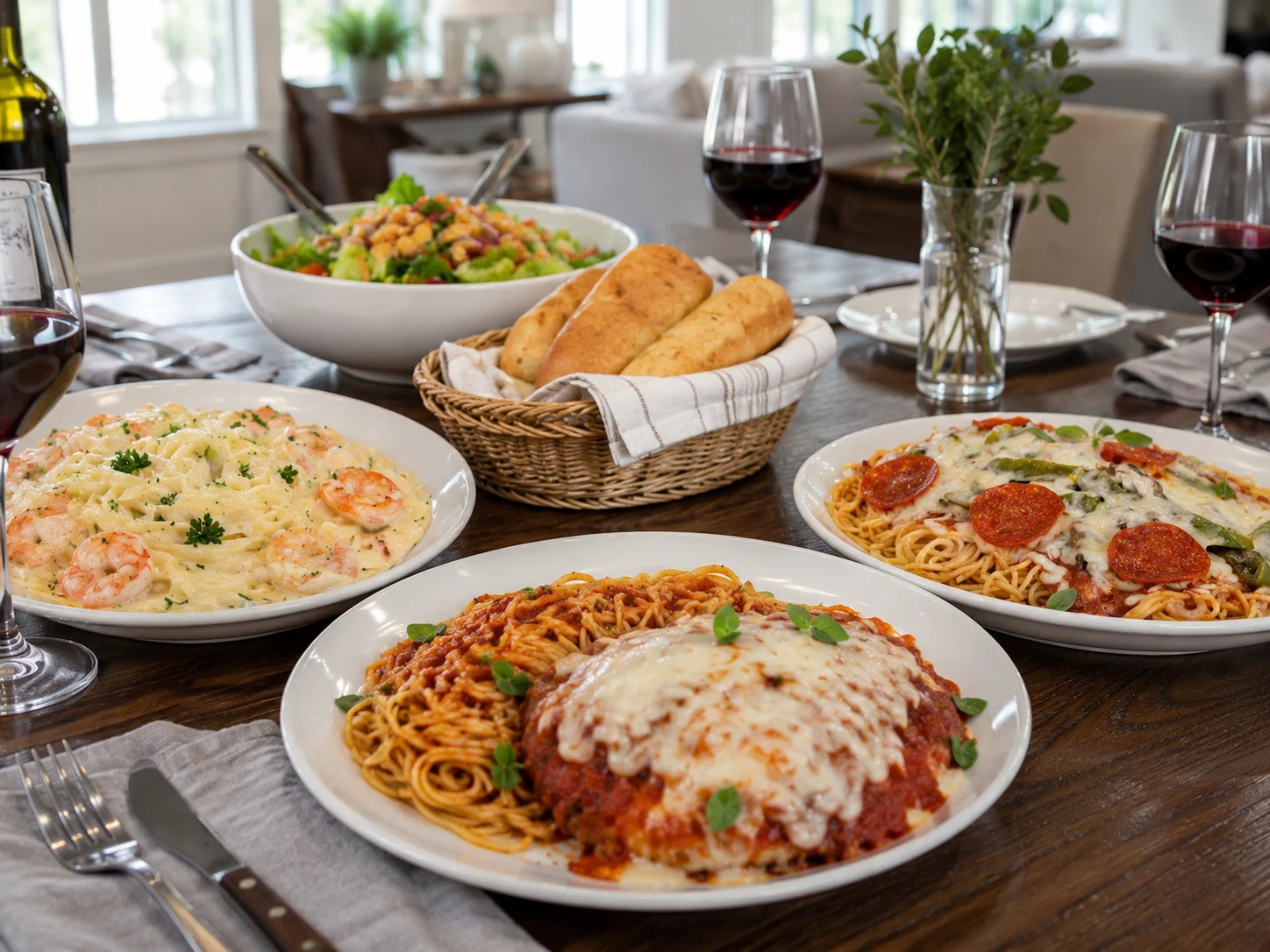 Giorgio's Dinner Spread on Dinning Room Table