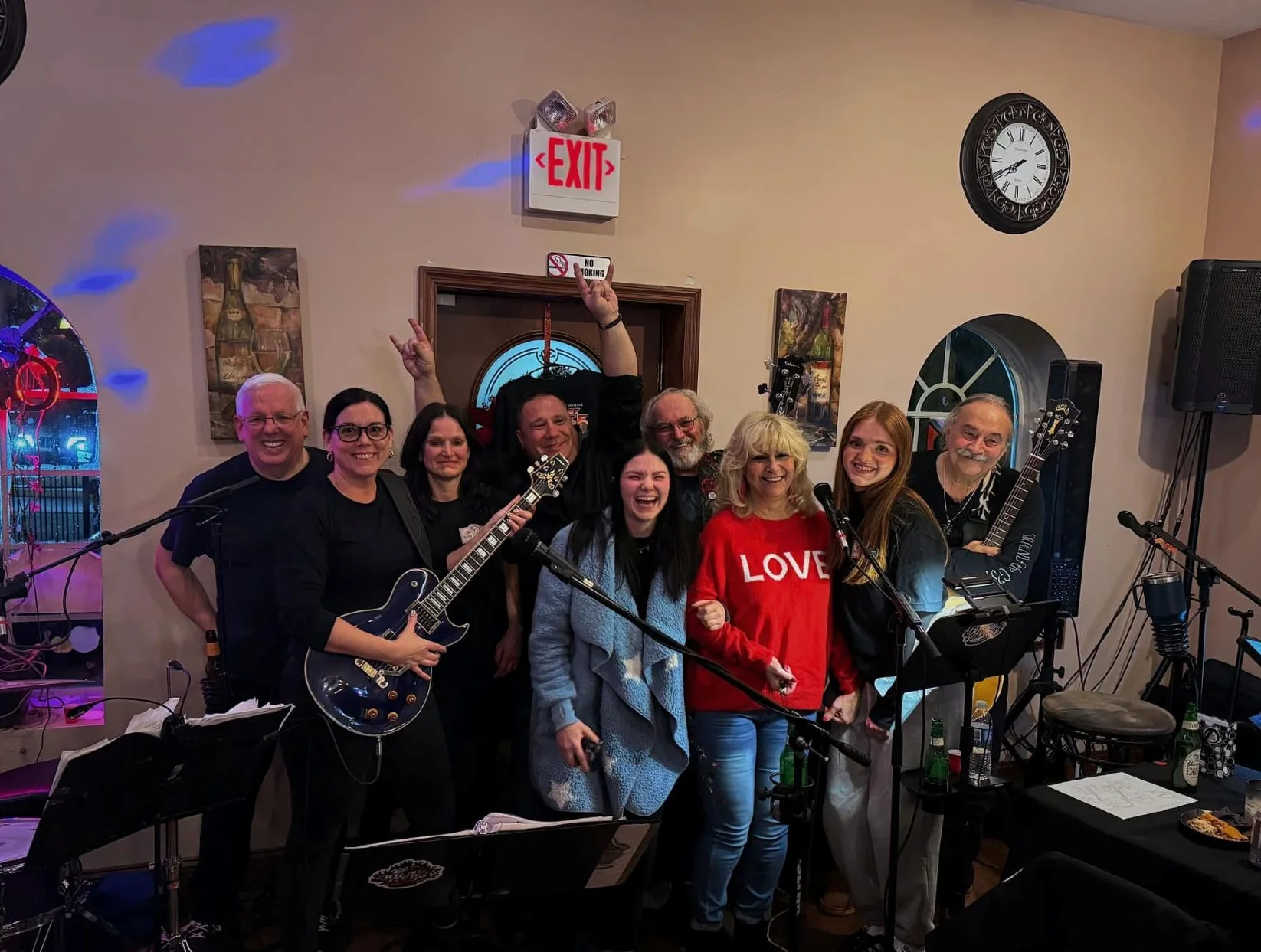 Live music performance in a cozy restaurant setting