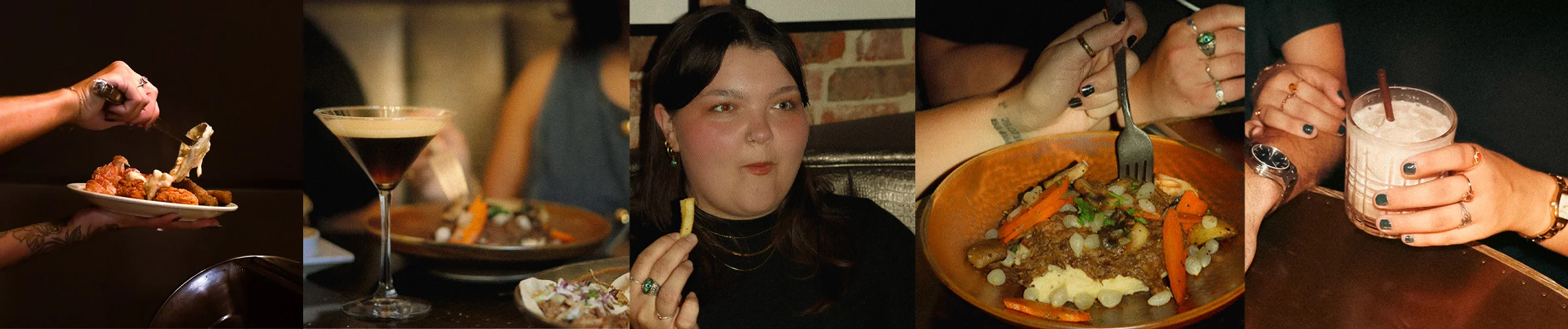 Diverse dining experience with cocktails and hearty dishes
