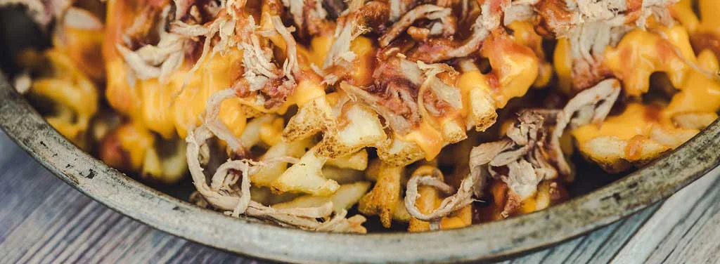 Loaded nachos with pulled pork and cheese