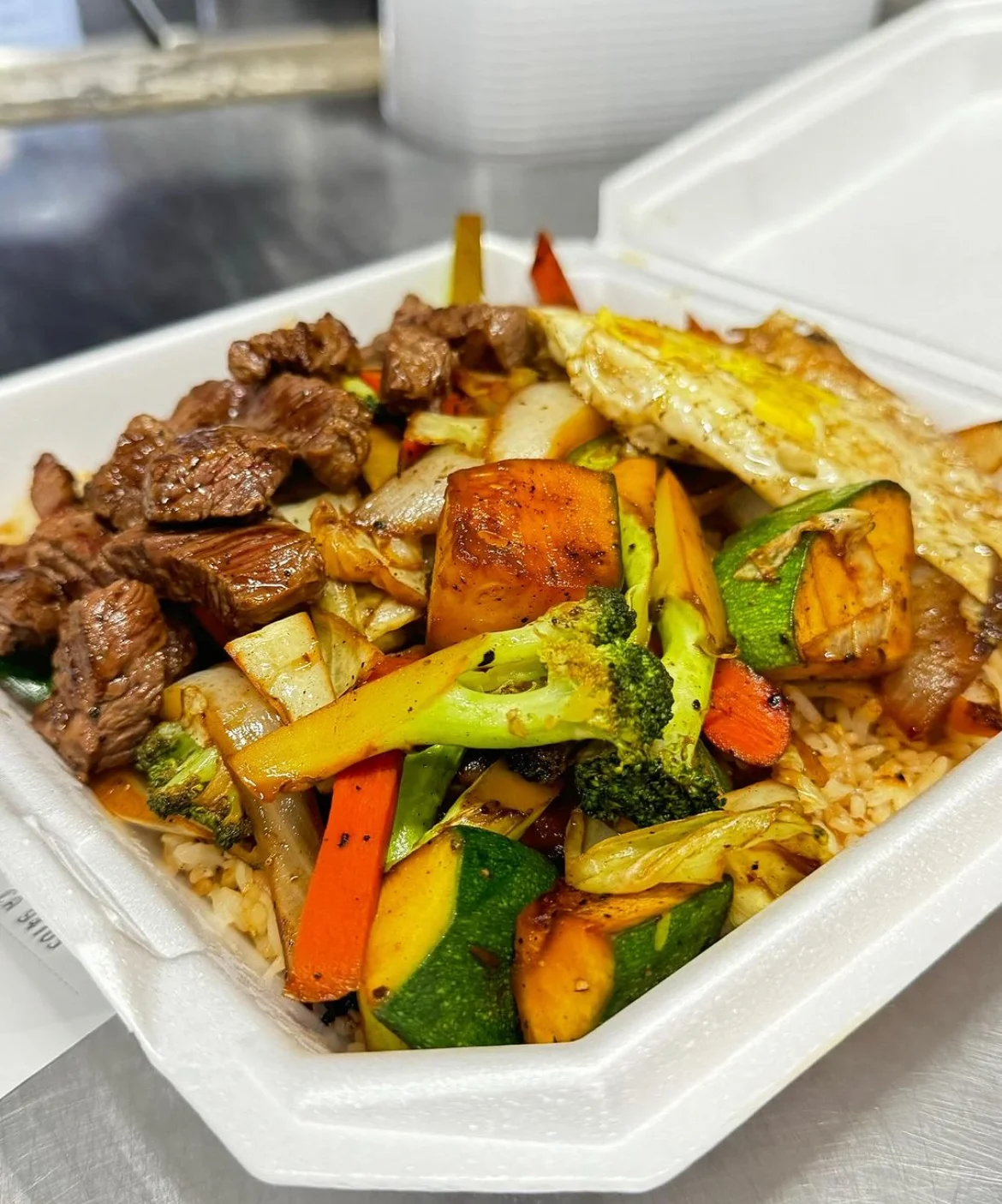 Sizzling beef stir-fry with mixed vegetables