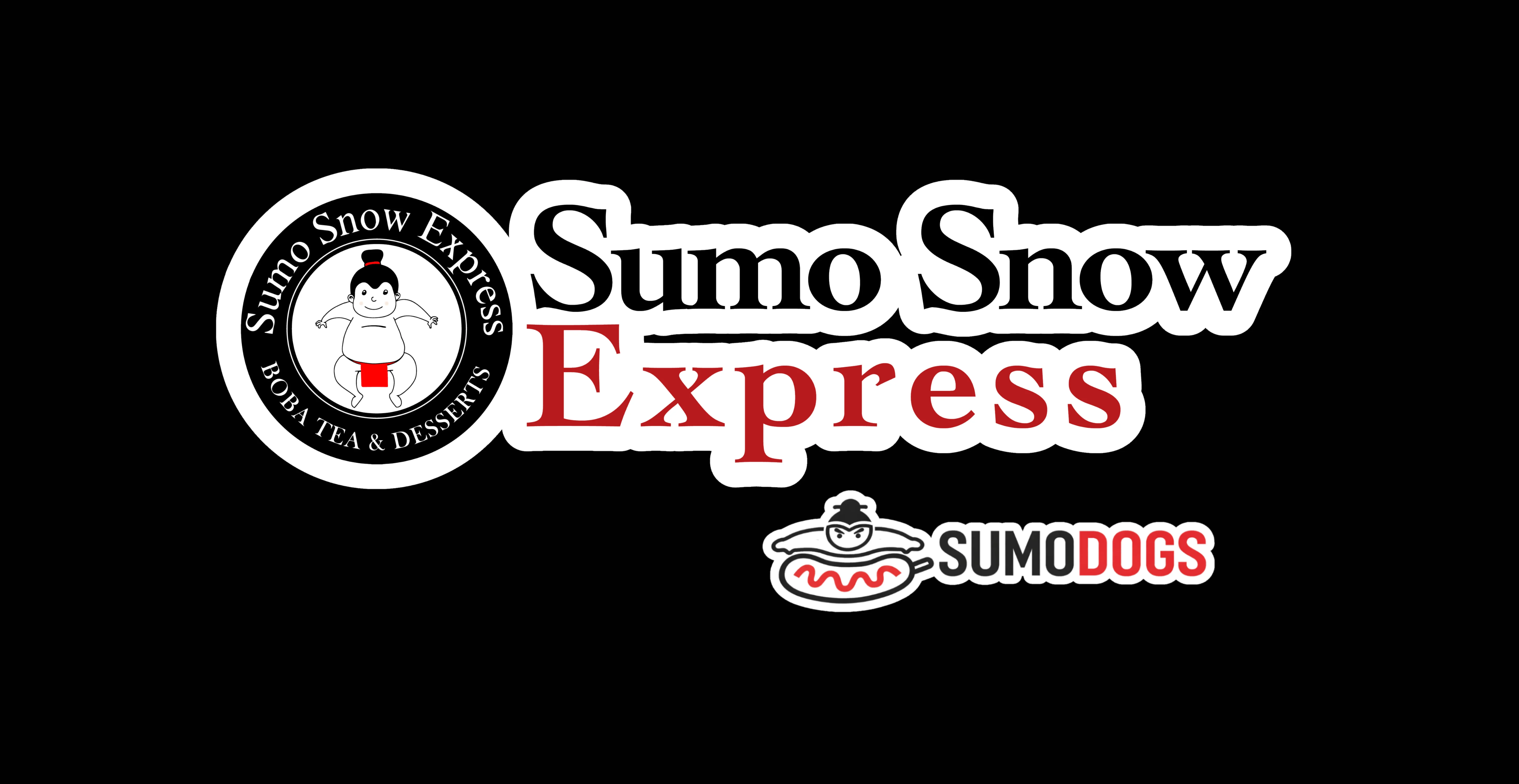 Sumo Snow Express logo featuring boba tea and desserts