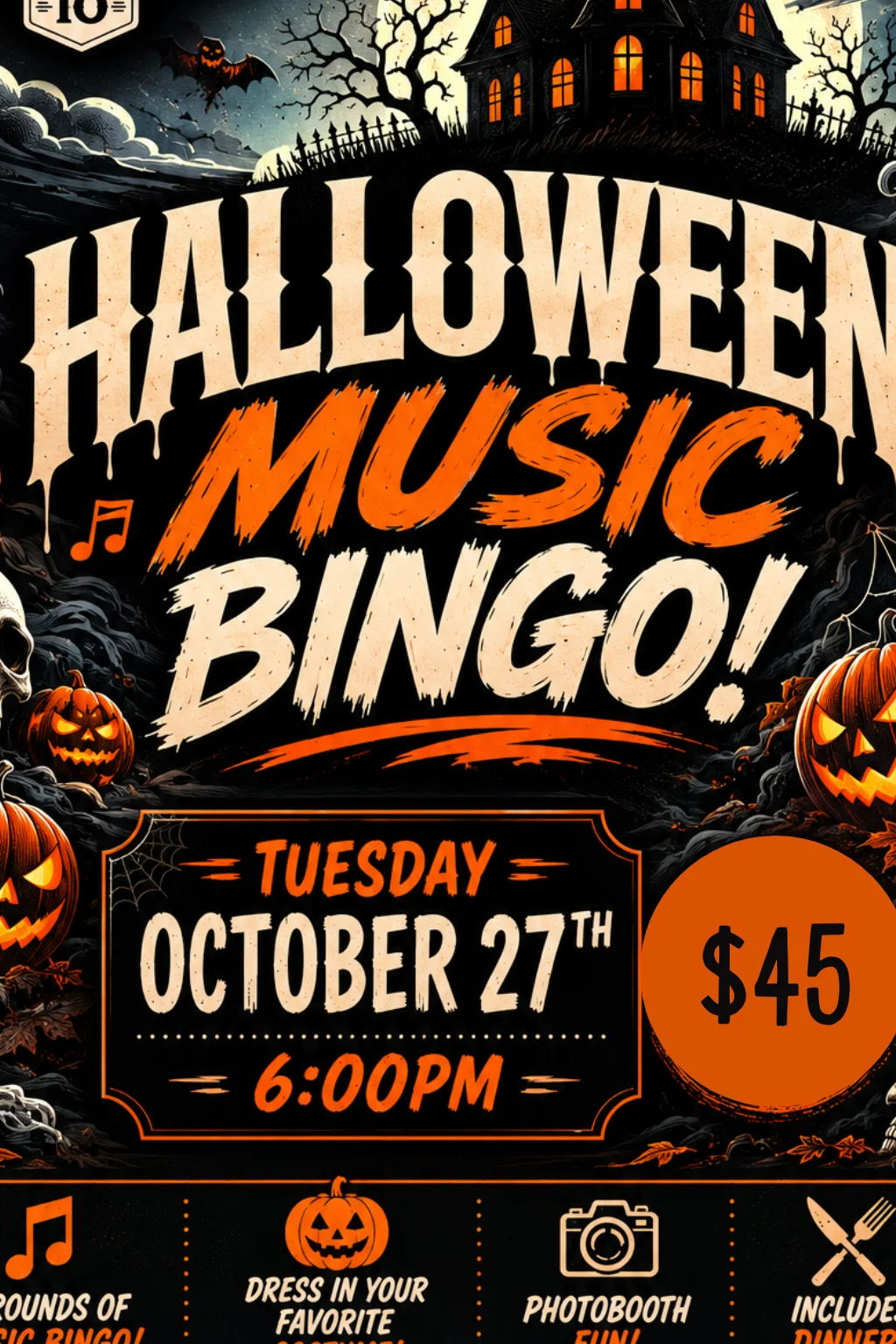 Halloween Music Dinner Night Bingo